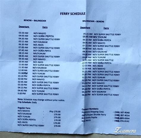 philippine ferry schedule.